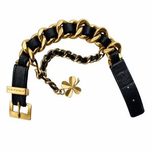SOLD Chanel 93A vintage lucky charm leather bracelet